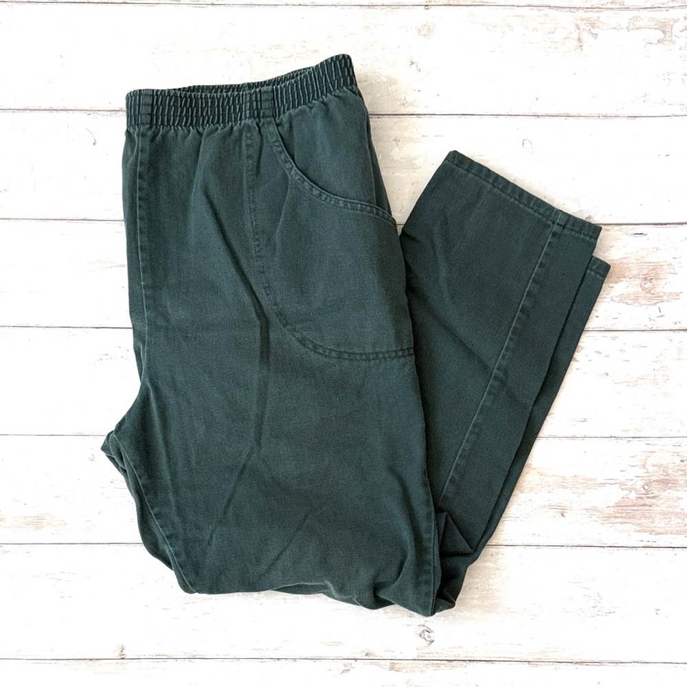 Cascade Blues Size 18 Women’s Elastic Waist Pull On Slacks Dark Olive Green